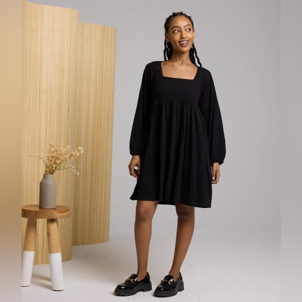 Known Supply • NWT Ambrose Black Square-Neck Dress